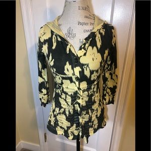 Charlotte Tarantola Yellow Hooded Cardigan Size S